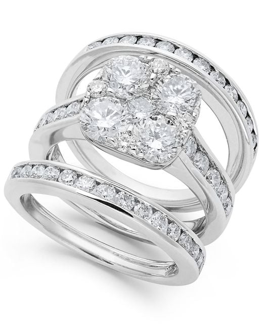 Macy's Diamond Engagement Ring Bridal Set In 14k Gold (33/4 Ct. T.w